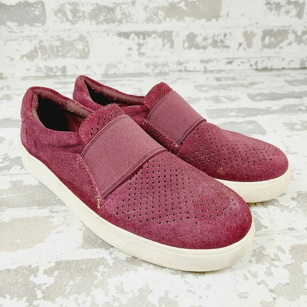 Earth Origins Womens Melissa Purple Red Suede Leather Slip On Casual Loafers V55